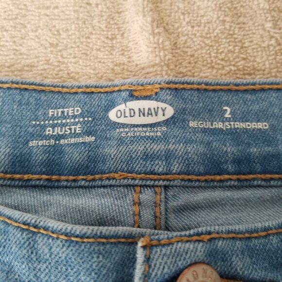 Old Navy Denim Jean Shorts Womens Size 2 Cuffed Rolled Stretch Distressed - Picture 3 of 7